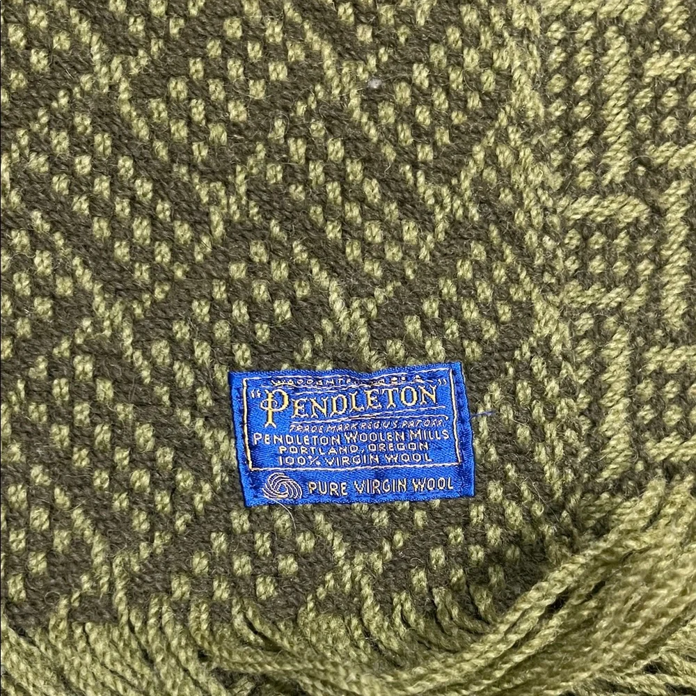 Green Woven Pendleton throw blanket